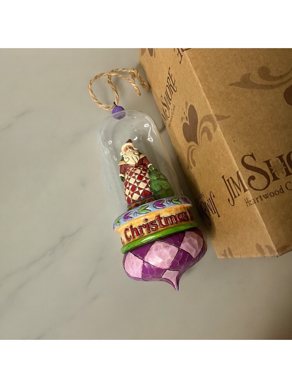 Jim Shore Hanging Domed Ornament Christmas Day Is Finally Here Santa Claus